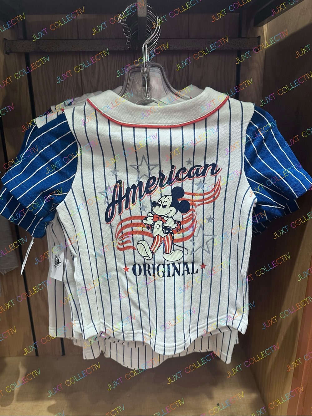 Disney Parks Disneyland Logo Americana Stars Stripes Mickey Kids Baseball Jersey